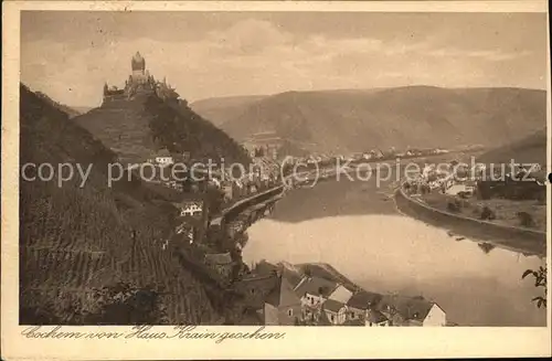 Cochem Mosel Blick vom Haus Krain Mosel Burg Kat. Cochem