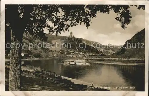 Cochem Mosel Moselpanorama mit Burg vom Sehl Kat. Cochem