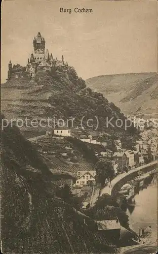 Cochem Mosel Moselpanorama mit Burg Kat. Cochem