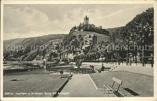 Cochem Mosel Burg mit Anlagen Kat. Cochem