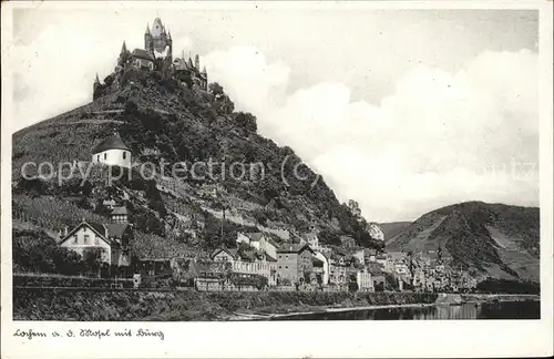 Cochem Mosel Moselpanorama mit Burg Kat. Cochem