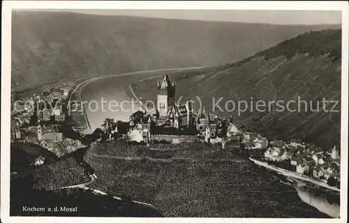 Cochem Mosel Moselpanorama mit Burg Kat. Cochem