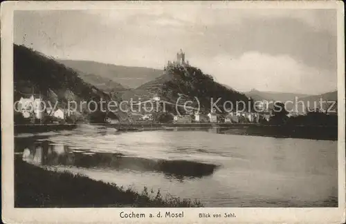 Cochem Mosel Moselpanorama mit Burg Kat. Cochem