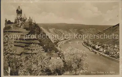 Cochem Mosel Moselpanorama mit Burg Kat. Cochem