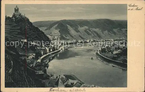 Cochem Mosel Moselpanorama mit Burg Kat. Cochem