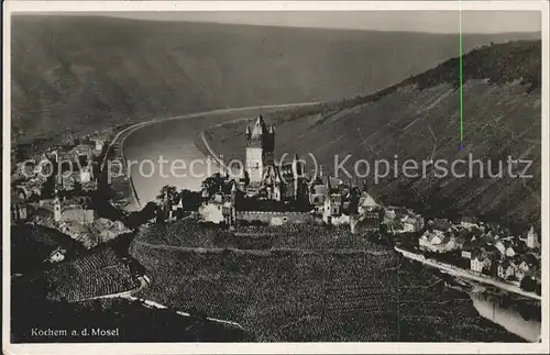 Cochem Mosel Moselpanorama mit Burg Kat. Cochem