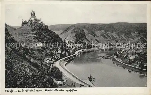 Cochem Mosel Moselpanorama mit Burg Kat. Cochem