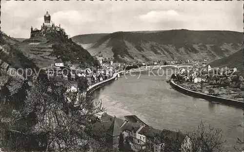 Cochem Mosel Moselpanorama mit Burg vom Haus Krain gesehen Kat. Cochem