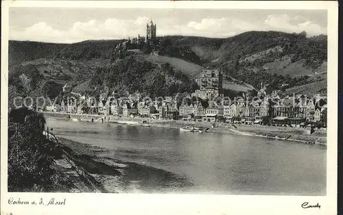 Cochem Mosel Moselpanorama mit Burg Kat. Cochem