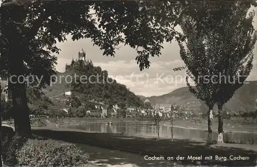 Cochem Mosel Moselpanorama mit Burg Kat. Cochem