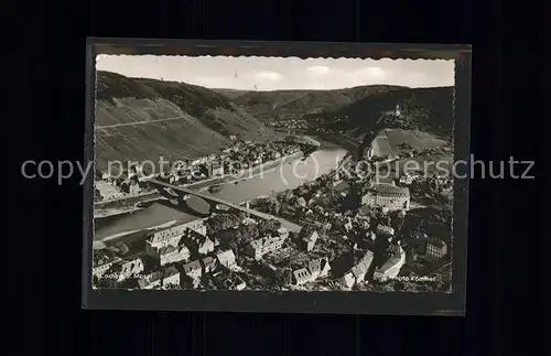 Cochem Mosel Fliegeraufnahme Moselpanorama mit Burg Kat. Cochem