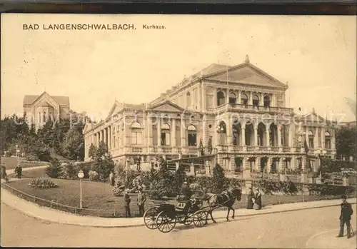 Langenschwalbach Kurhaus Pferdedroschke Kat. Bad Schwalbach