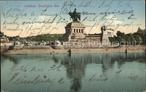 Coblenz Koblenz Deutsches Eck Kaiser Wilhelm Denkmal Rhein Mosel Kat. Koblenz Rhein