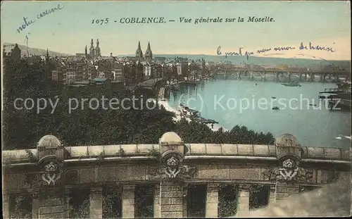 Coblence Coblenz Koblenz Vue generale sur la Moselle Pont Kat. Koblenz