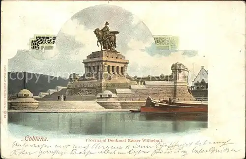 Coblenz Koblenz Deutsches Eck Kaiser Wilhelm Denkmal Reiterstandbild Kat. Koblenz Rhein