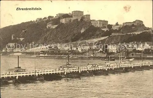 Coblenz Koblenz Festung Ehrenbreitstein Schiffbruecke Feldpost Kat. Koblenz Rhein