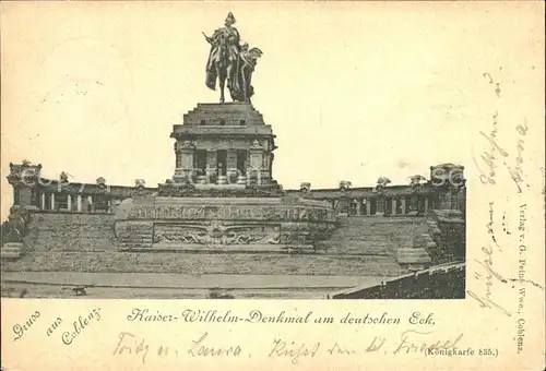Coblenz Koblenz Deutsches Eck Kaiser Wilhelm Denkmal Reiterstandbild Kat. Koblenz Rhein
