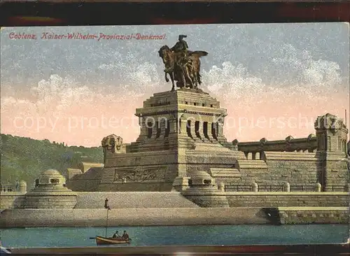 Coblenz Koblenz Deutsches Eck Kaiser Wilhelm Denkmal Reiterstandbild Mosel Feldpost Kat. Koblenz Rhein