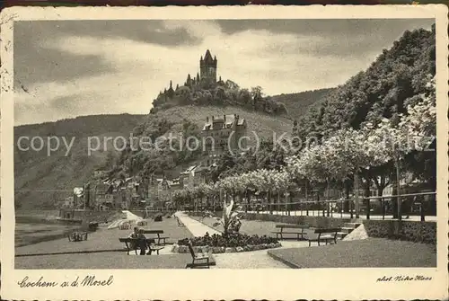 Cochem Mosel Uferpromenade Reichsburg Kat. Cochem