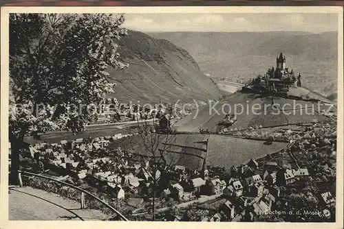 Cochem Mosel Panorama mit Reichsburg Aussichtsplattform Kat. Cochem