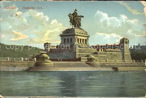 Coblenz Koblenz Deutsches Eck mit Kaiser Wilhelm Denkmal Kat. Koblenz