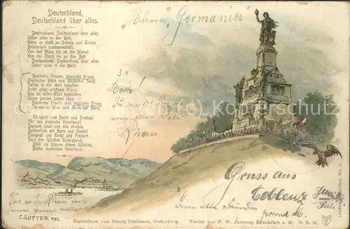 Coblenz Koblenz Denkmal Hymne Kat. Koblenz