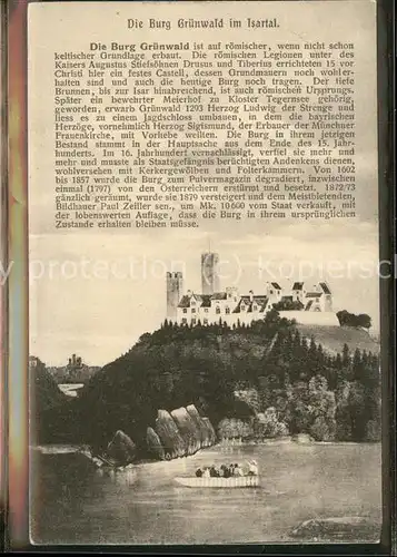 Isartal mit Burg Gruenwald Kat. Pullach i.Isartal