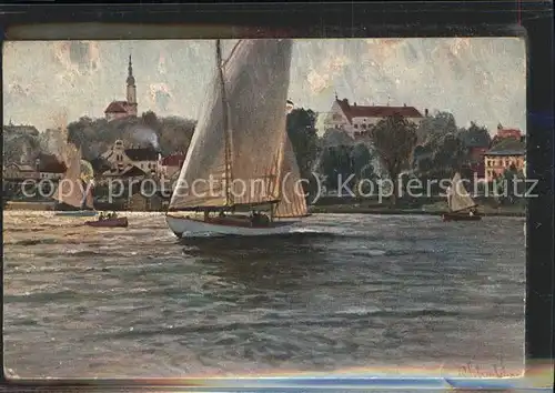 Starnbergersee mit Segelbooten Kat. Starnberg