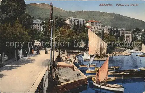Abbazia Istrien Hafen Villen Boote / Seebad Kvarner Bucht /Primorje Gorski kotar