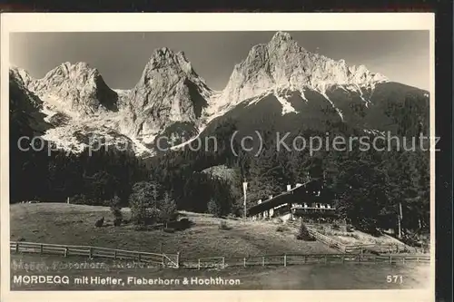 Salzburg Oesterreich Mordegg mit Hiefler Fieberhorn Hochthron Kat. Salzburg