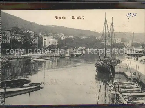 Abbazia Istrien Hafen Schiffe / Seebad Kvarner Bucht /Primorje Gorski kotar
