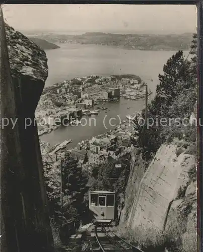 Bergen Norwegen Hafen Bergbahn Kat. Norwegen
