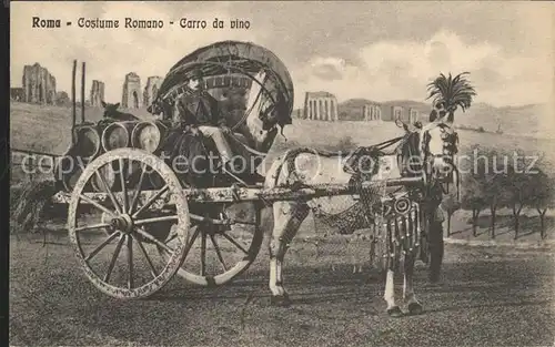 Rom Roma Costume Romano Carro da Vino Pferdewagen /  /Rom