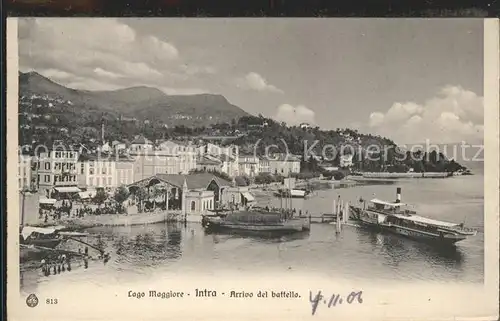 Lago Maggiore Intra Arrivo del batello Kat. Italien