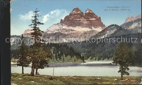 Misurina 3 Zinnen See Kat. Italien