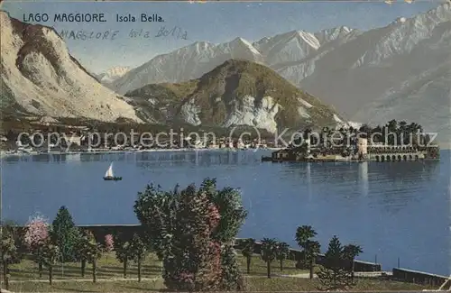 Isola Bella Lago Maggiore Panorama Insel See Berge Kat. Italien