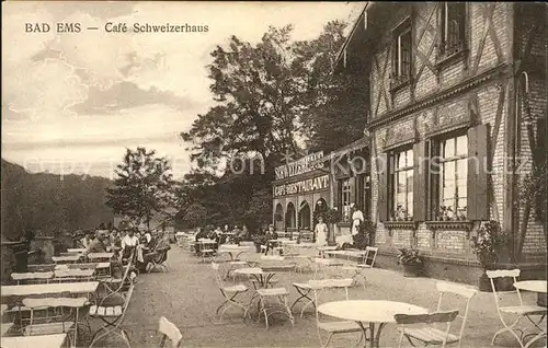 Bad Ems Lahn Cafe Schweizerhaus Terrasse Kat. Bad Ems