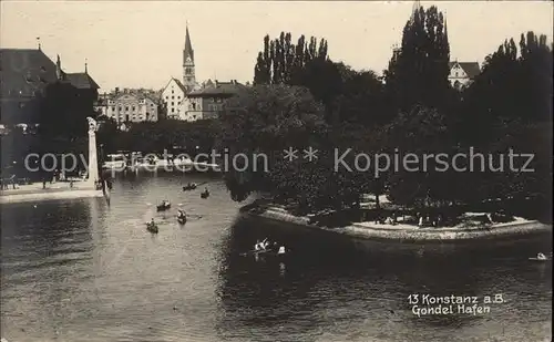 Konstanz Bodensee Gondel Hafen Kat. Konstanz