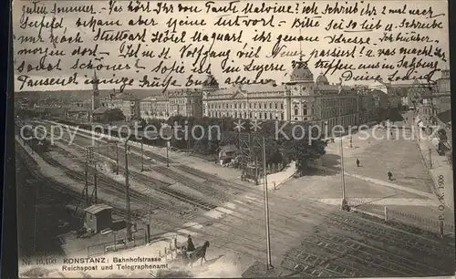 Konstanz Bodensee Bahnhofstrasse Reichspost Telegraphenamt Kat. Konstanz