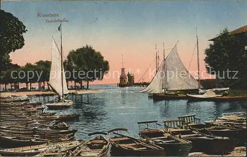 Konstanz Bodensee Gondelhafen Boote Kat. Konstanz