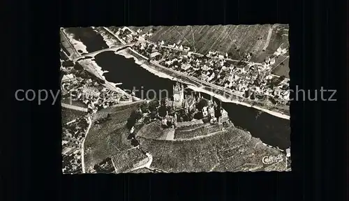 Cochem Mosel Fliegeraufnahme Moselpanorama mit Burg Kat. Cochem