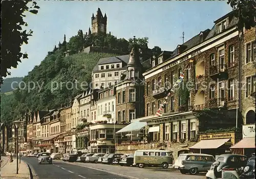 Cochem Mosel Uferstrasse Burg Autos Kat. Cochem