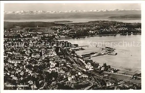 Konstanz Bodensee Fliegeraufnahme Hafen Kat. Konstanz