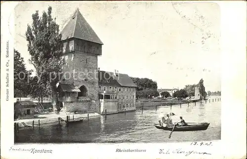 Konstanz Bodensee Rheinthorthurm Bootspartie Kat. Konstanz