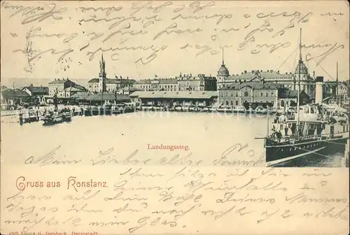 Konstanz Bodensee Hafenanlagen Landungssteg Schiffe Kat. Konstanz