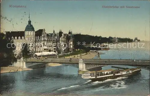 Konstanz Bodensee Rheinbruecke Seestrasse Faehre Kat. Konstanz