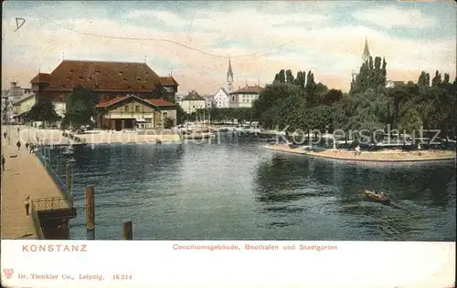 Konstanz Bodensee Conciliumsgebaeude Bootshafen und Stadtgarten Kat. Konstanz