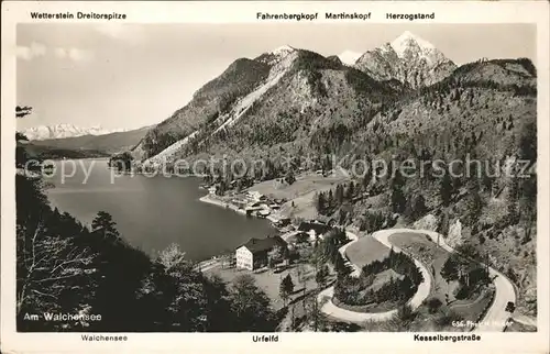 Urfeld Walchensee Wetterstein Martinskopf Herzogstand Kesselbergstr Kat. Kochel a.See