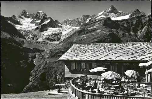 hw00885 Zermatt VS Restaurant Sunnegga
Obergabelhorn
Wellenkuppe Kategorie. Zermatt Alte Ansichtskarten