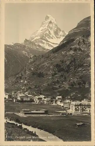 hw01394 Zermatt VS Matterhorn Kategorie. Zermatt Alte Ansichtskarten